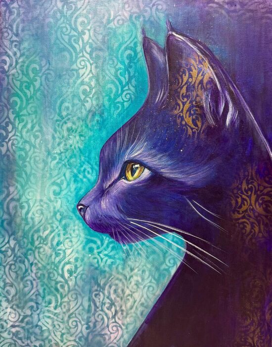 INTUĪCIJAS KAĶIS, glezna (40x50)